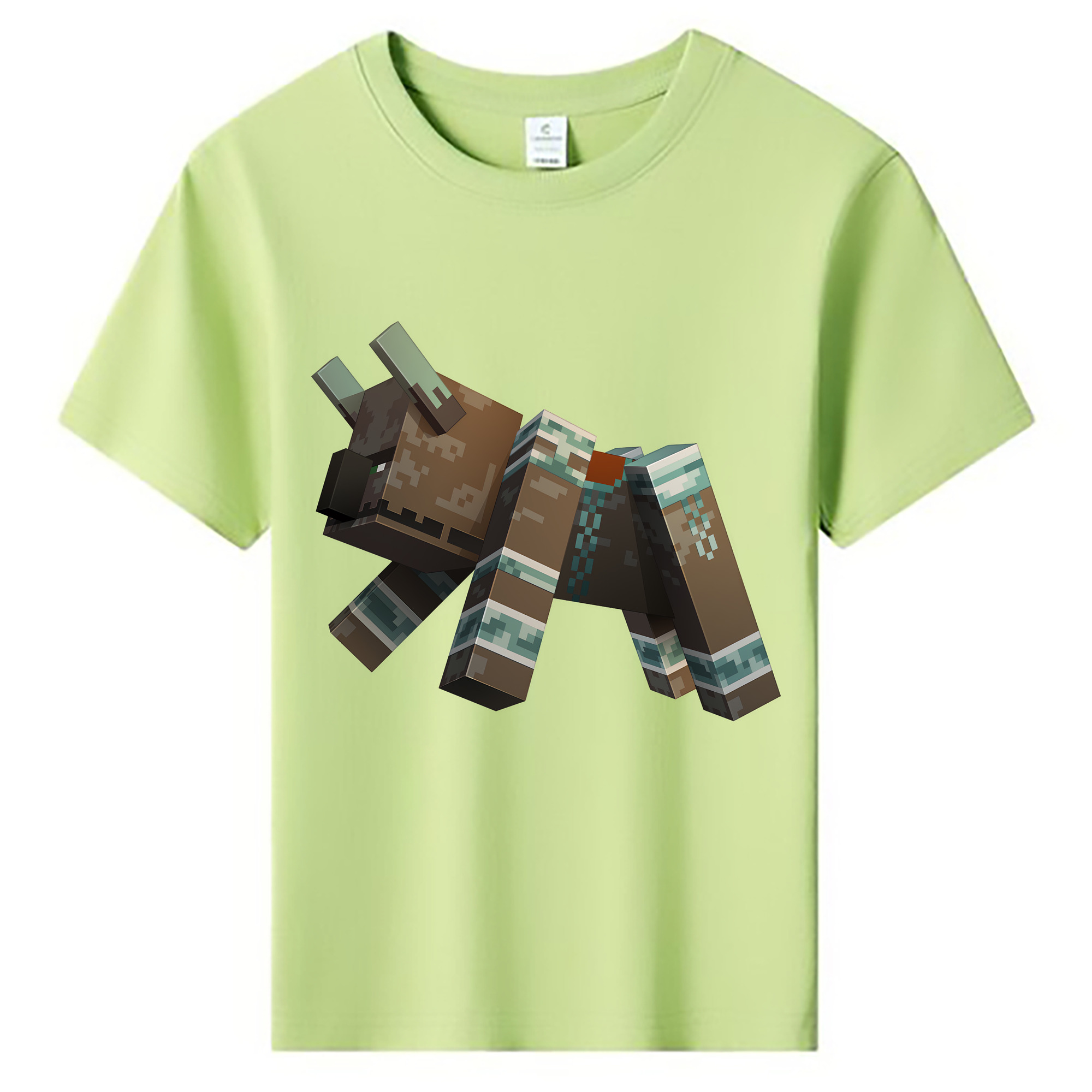 （画像用） マインクラフト ブロックの世界 Minecraft MC Block world 綿100％キッズTシャツ（フロントプリント）